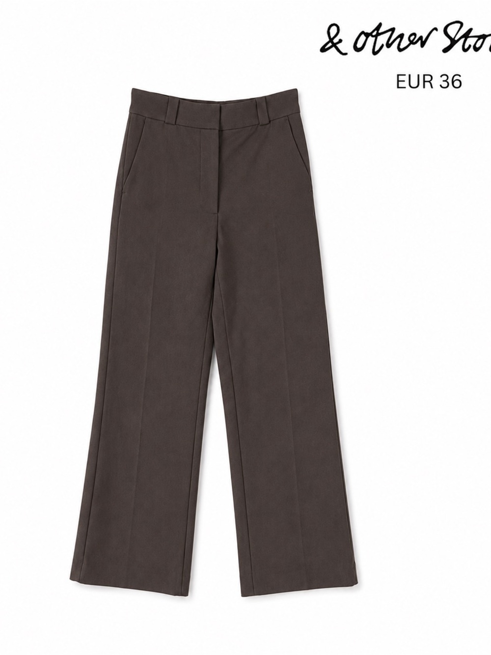 & Other Stories Brown Tailored Wide Leg Trousers EUR 36 US 4